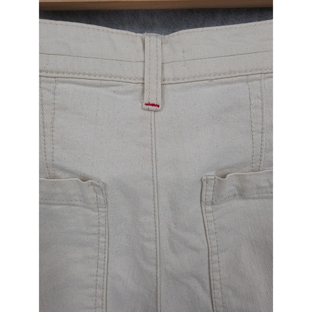 Anthropologie Pilcro Slim Boyfriend Denim Jean Shorts Cream Button Fly Sz 28 - Picture 15 of 16